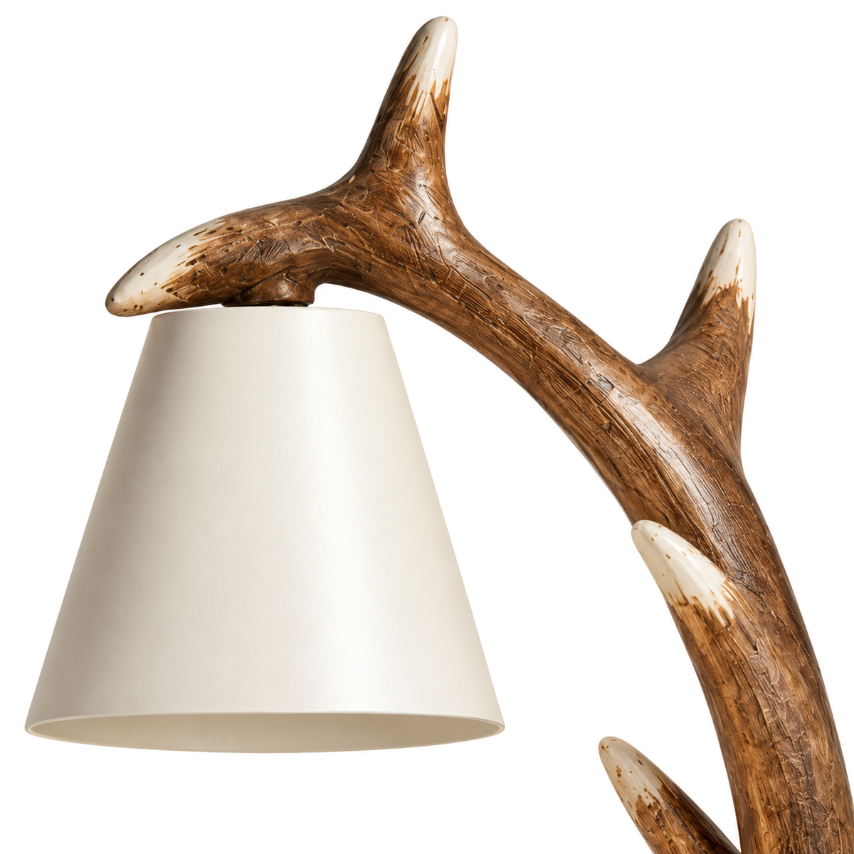 Antler Candle Warmer Lamp | Resin Antler Arm, Log Slice Base, Timer & Dimmer, UK Plug, Gift