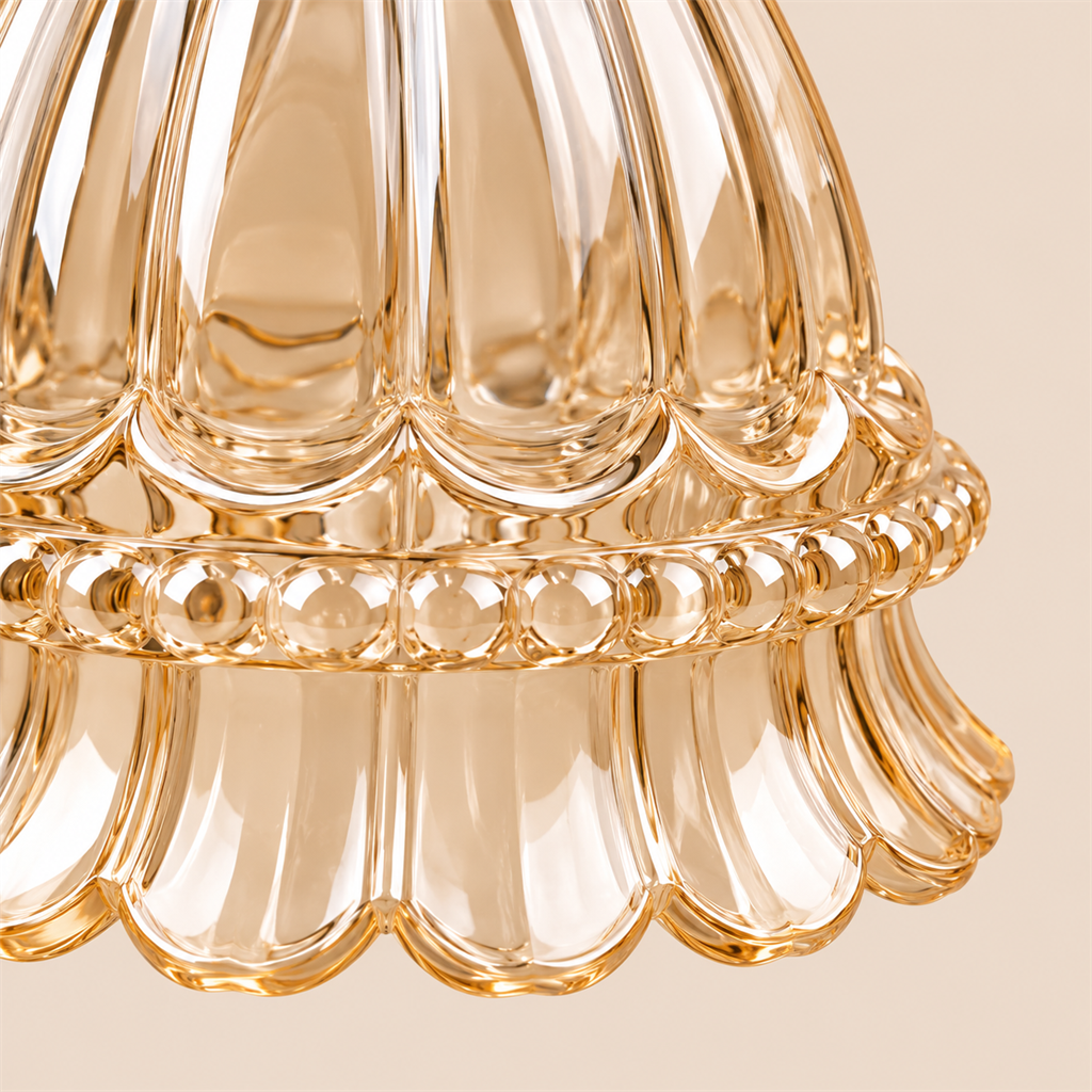 Flower Glass Candle Warmer Lamp | Brass Arm & Wood Base, 5 Shade Colours