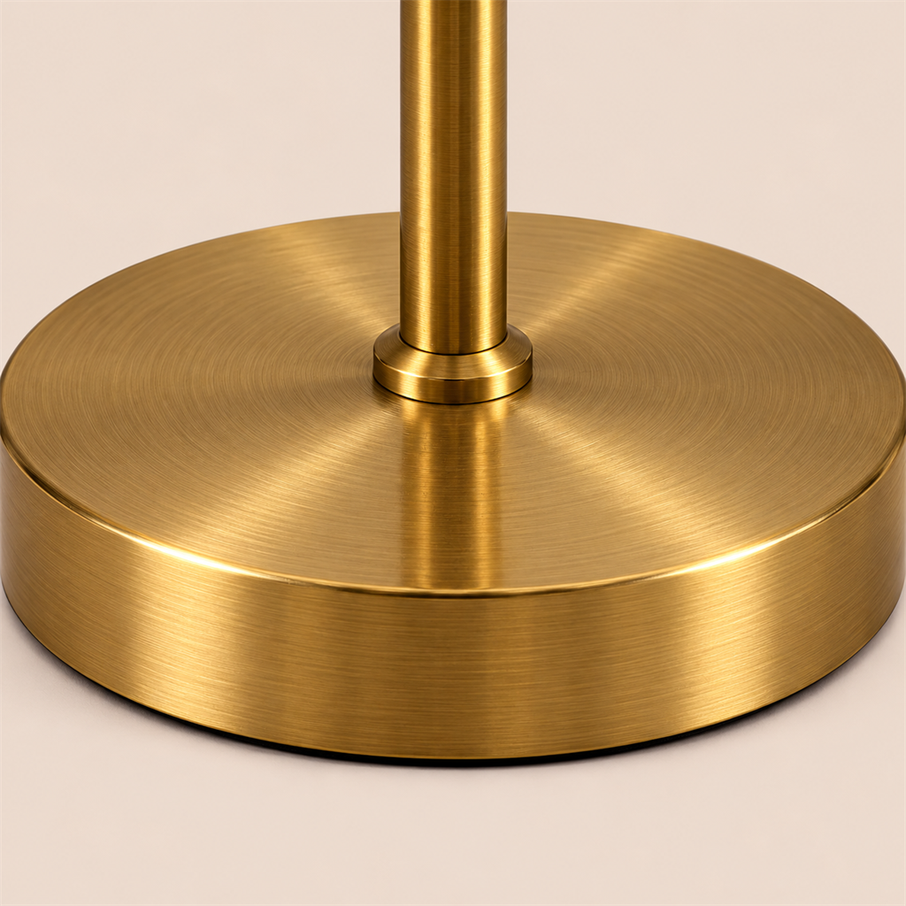 Smoked Glass Dome Table Lamp | Brass Stem, 18/24 cm, Amber Grey or Clear