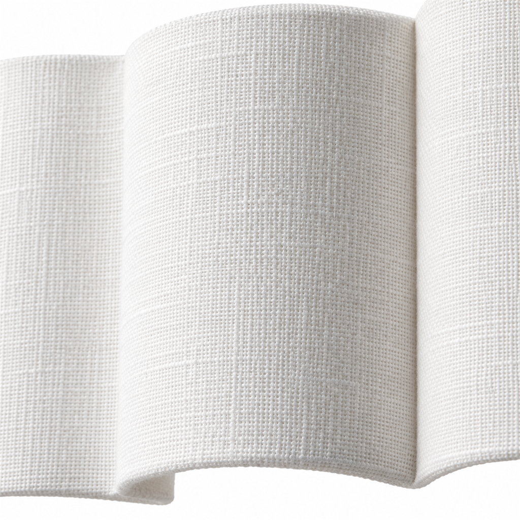 Pleated Fabric Ceiling Light | Two-Tier Semi-Flush Cream, 45-65 cm, Low Ceilings