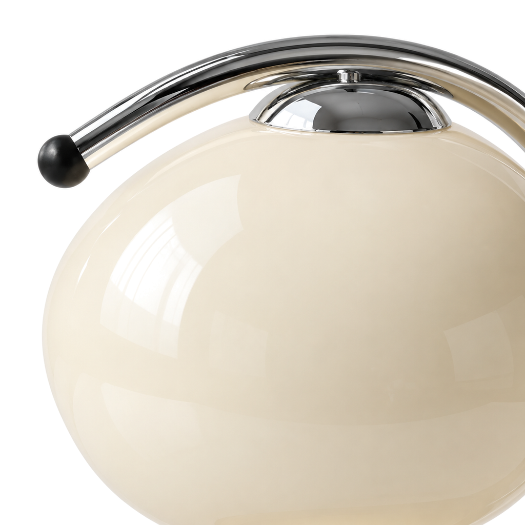 Retro Glass Candle Warmer Lamp | Dimmable Dome Shade, Wood Base, Milky White, Orange or Yellow