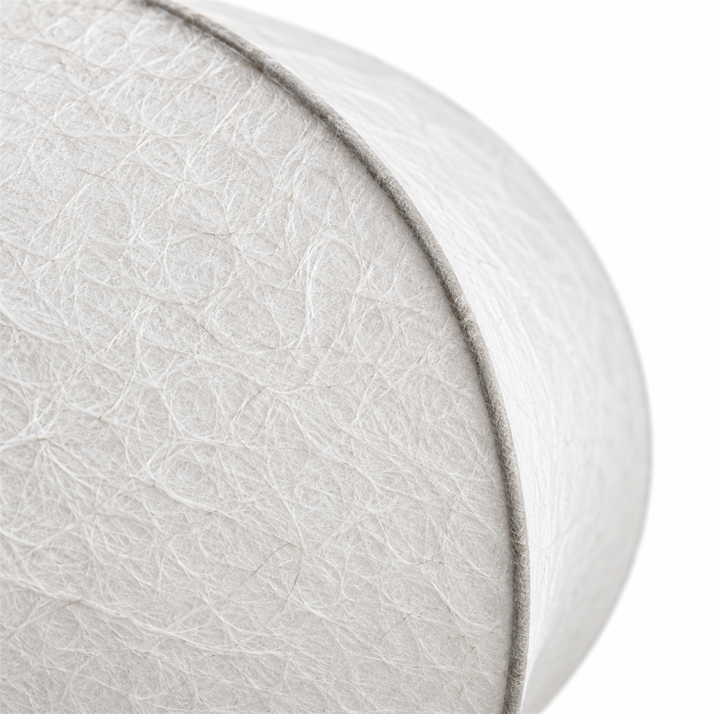 Ribbed Silk Ceiling Light | Japandi Semi-Flush Shade, 40-60 cm, Bedroom Fixture