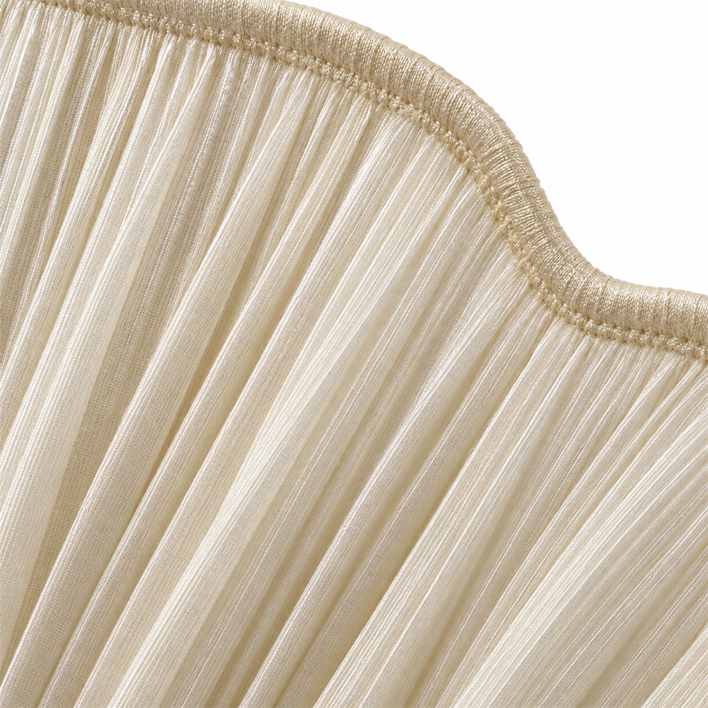 Pleated Scalloped Ceiling Light | Triple Semi-Flush Fabric Shade, 50/60 cm, Bedroom