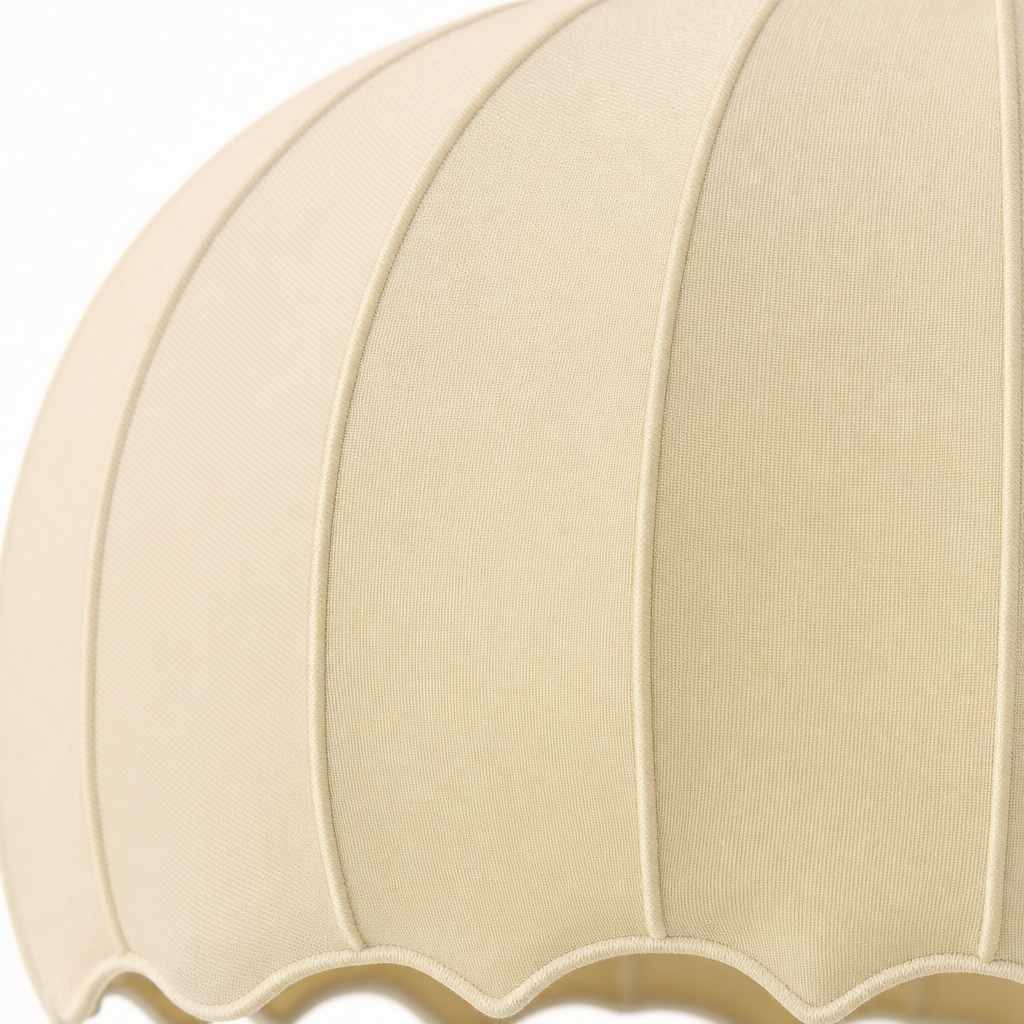 Scalloped Dome Silk Pendant Light | 40/50 cm, Long Drop for High Ceilings