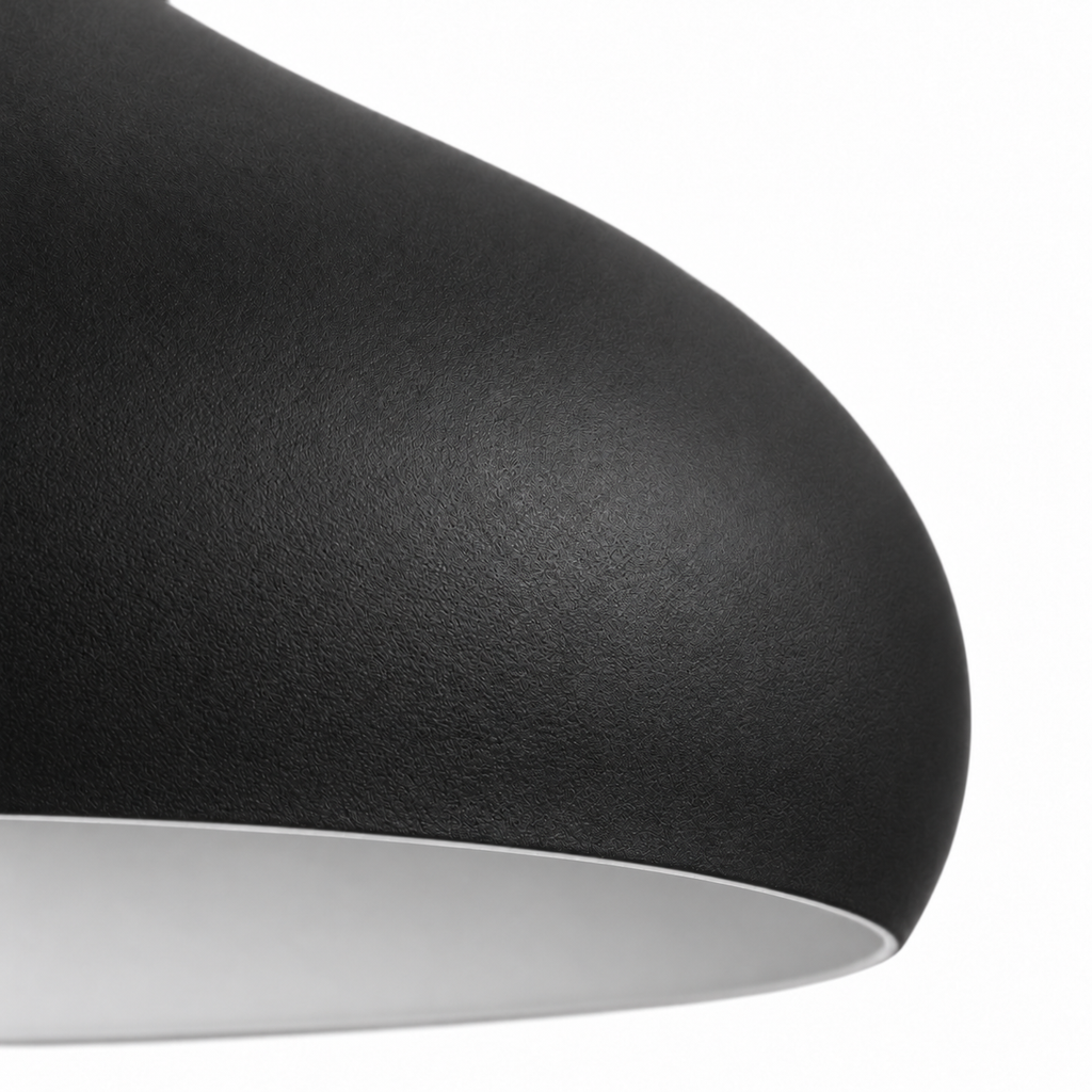 Dome Pendant Light | Matt Metal & Wooden Accent, 4 Colours, Kitchen & Dining
