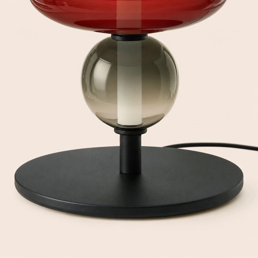 Stacked Glass Totem Table Lamp | 3 Coloured Shades, 45 cm, Bedside & Living Room
