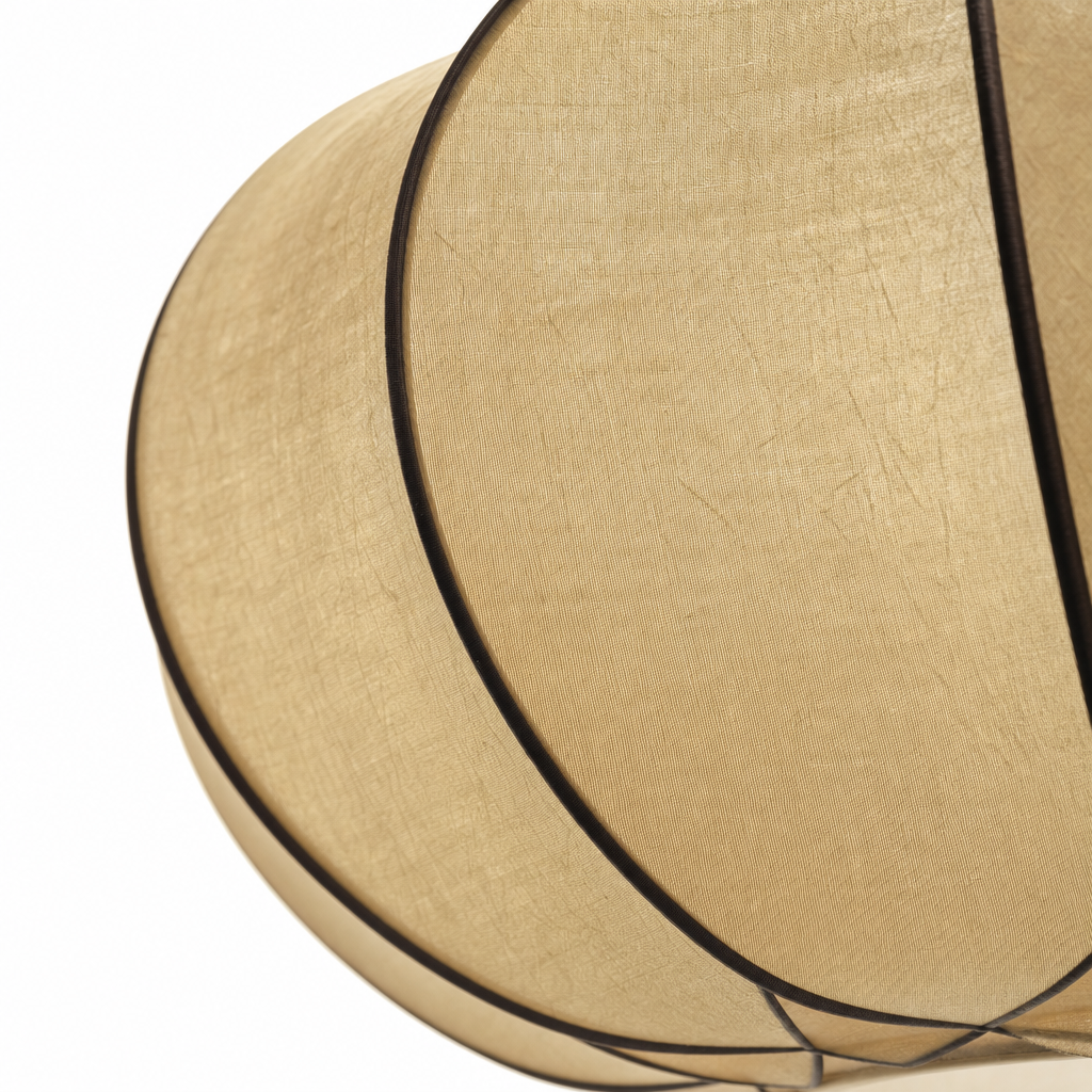 Pumpkin Silk Pendant Light | Handmade Gathered Shade, 50/60 cm, Living Room Ceiling