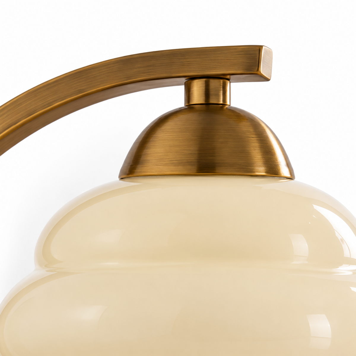 Beehive Glass Wall Light | Cream or White Ribbed Opal Shade, Bronze Arm, Pull Switch Option