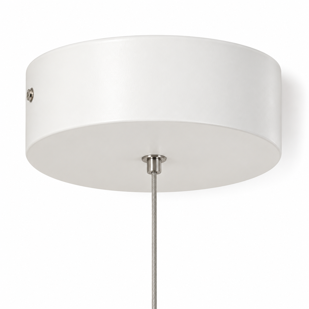 Pleated Acrylic Pendant Light | White Dome Shade, 45 cm, Corded Ceiling Fixture