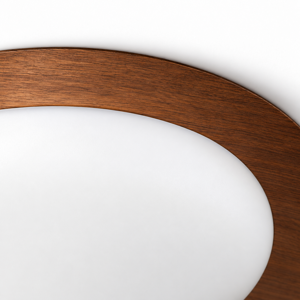 Pebble Ceiling Light | Wood or Walnut Flush Mount, 38/48 cm, Organic LED Shape