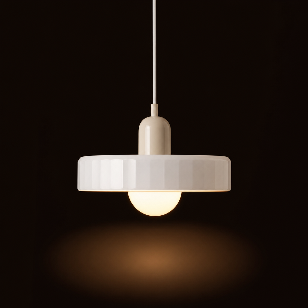 Bauhaus Glass Pendant Light | Tinted Disc & Opal Globe, 25 cm, 4 Colourways