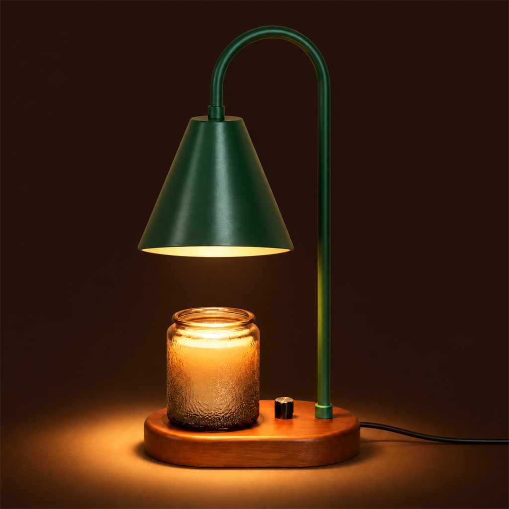 Electric Candle Warmer Lamp | Dimmable Wax Melter, White Black or Green, UK Plug