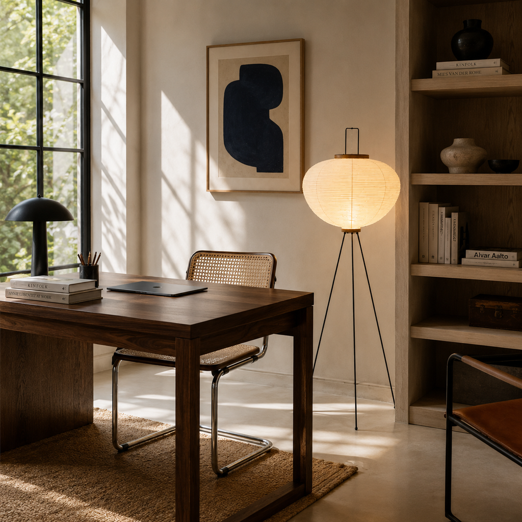 Rice Paper Floor Lamp - Handmade Tripod Lantern - 123cm