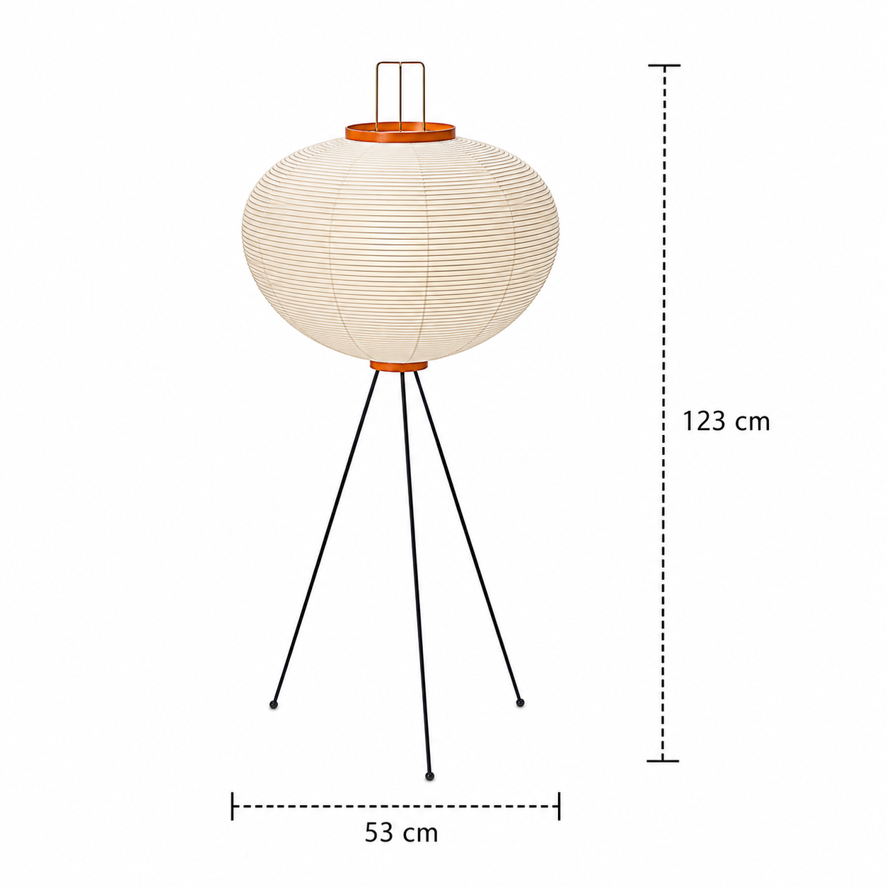 Rice Paper Floor Lamp - Handmade Tripod Lantern - 123cm
