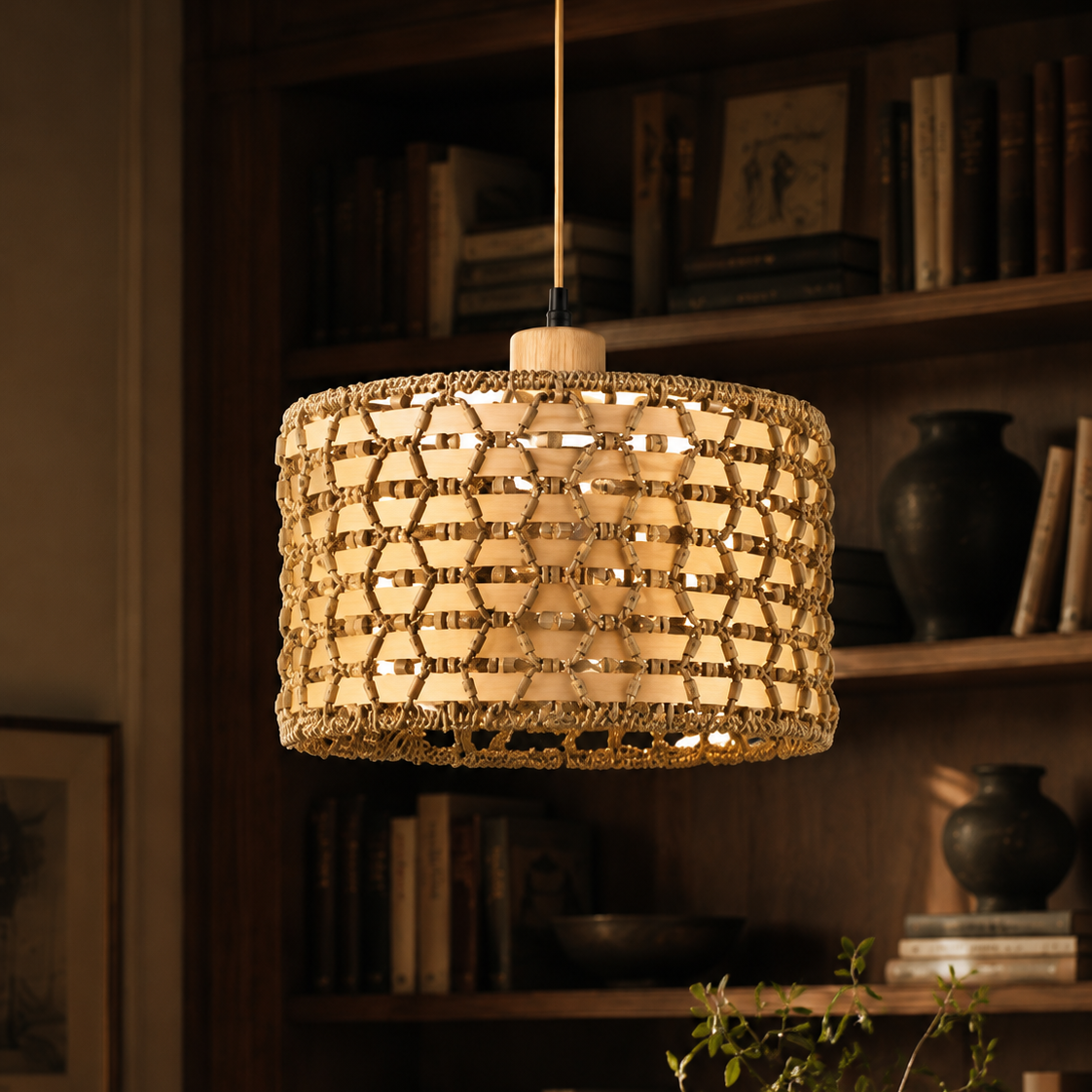 Rattan pendant light - kitchen 1