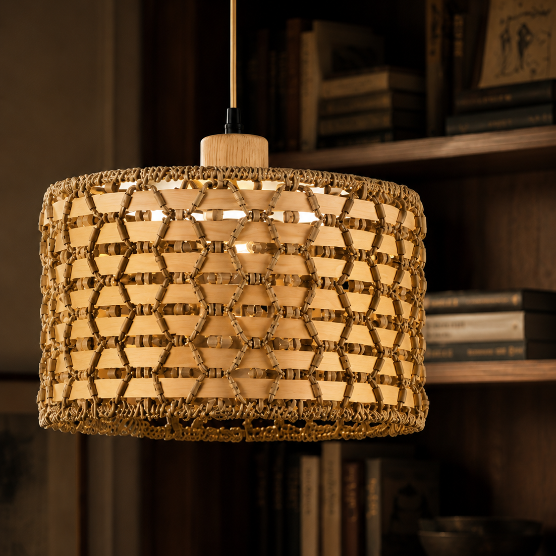 Rattan pendant light - kitchen 2