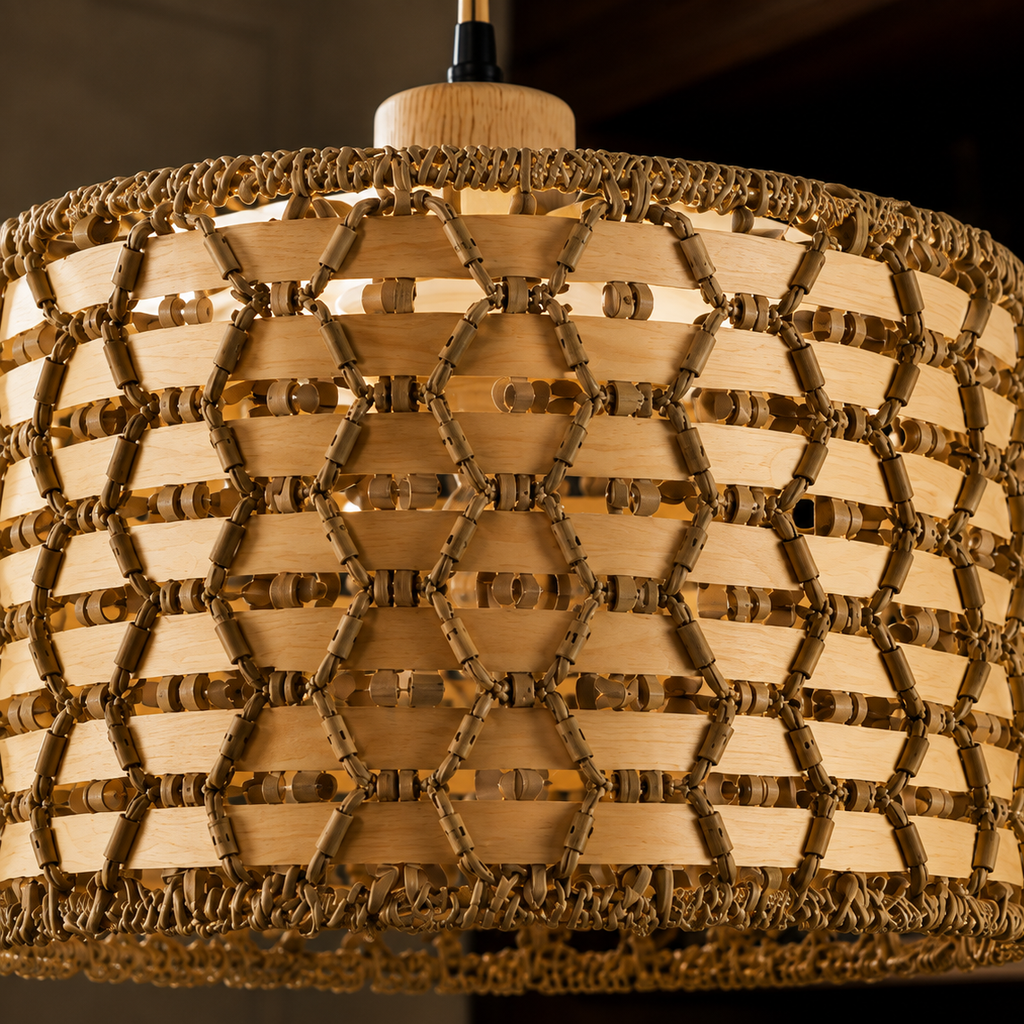 Rattan pendant light - shade detail 1