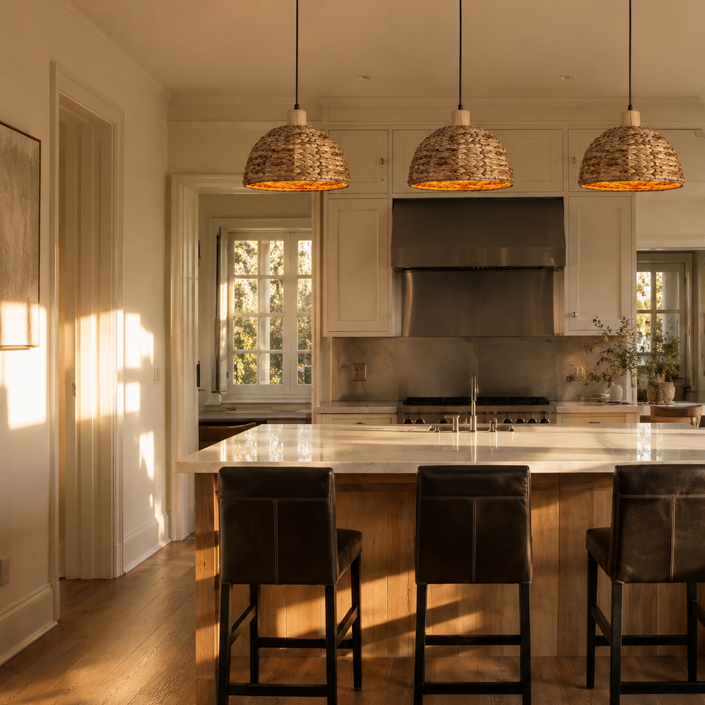 Rattan pendant light - shade detail 2