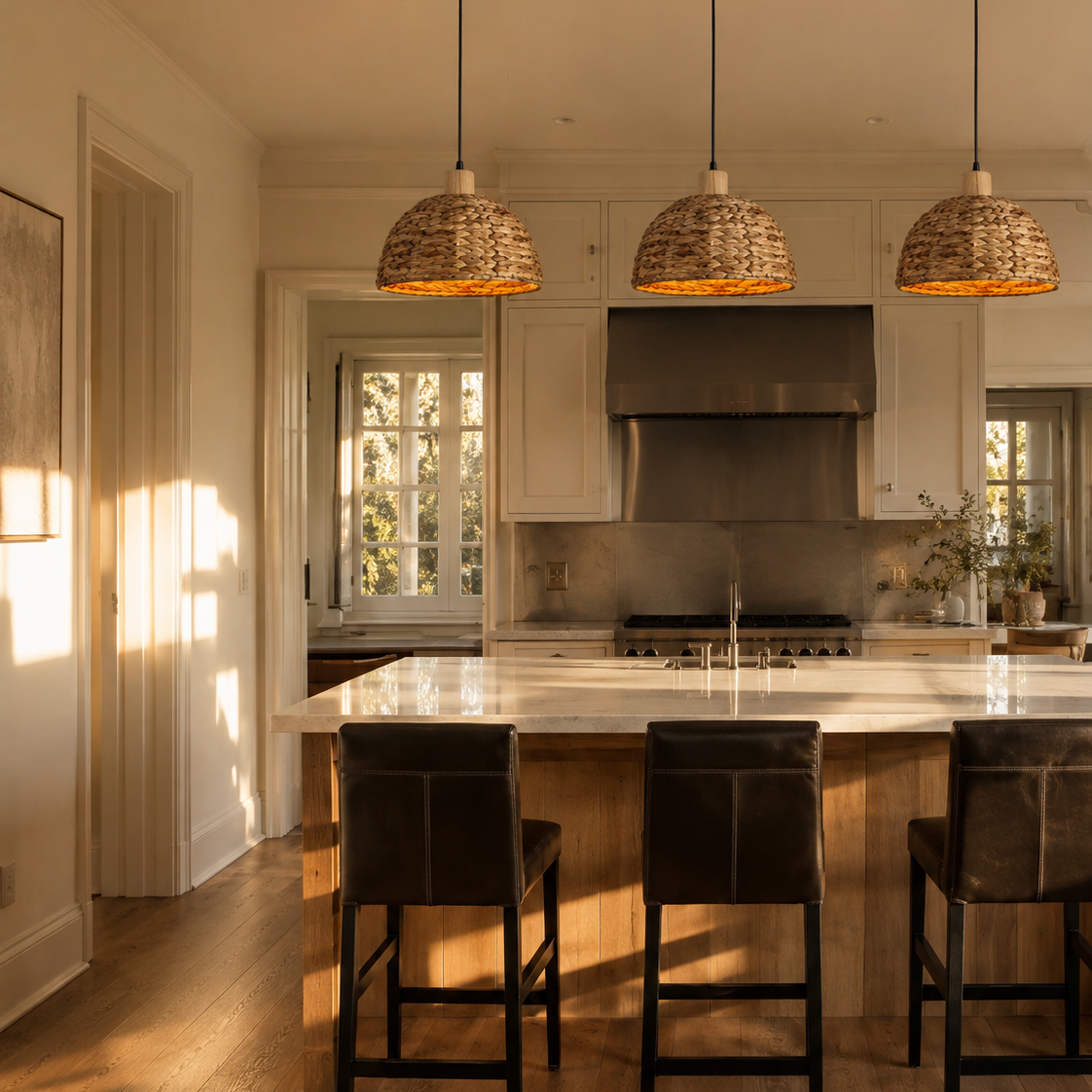 Rattan pendant light - shade detail 2