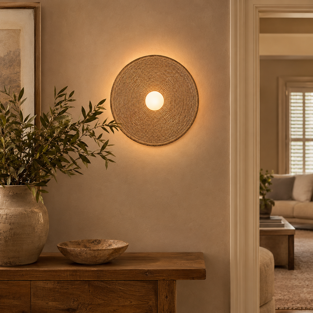 Retro disc wall light - living room
