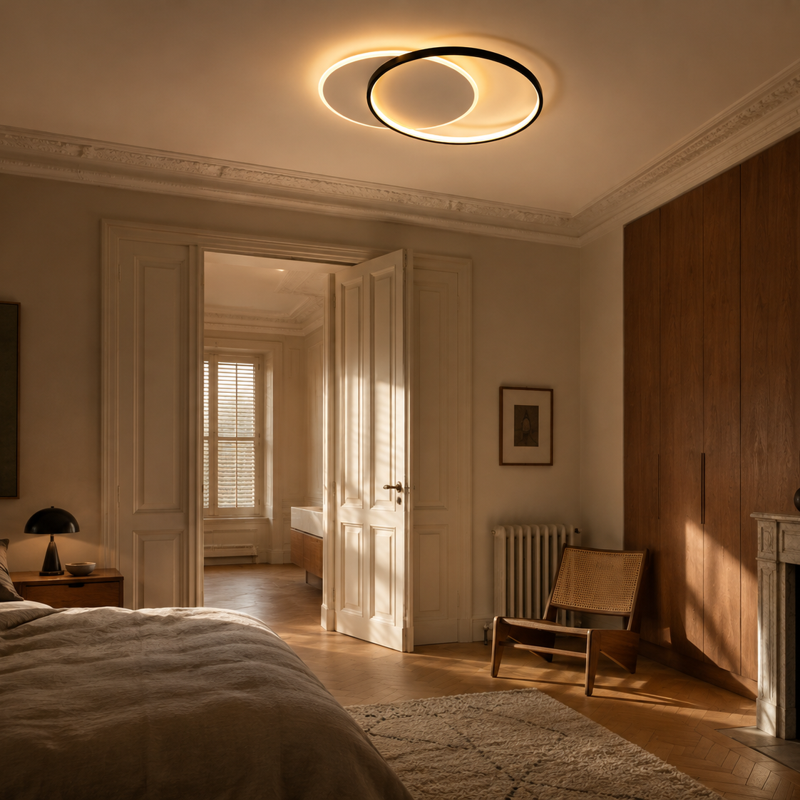Minimalist LED ring chandelier - bedroom 4