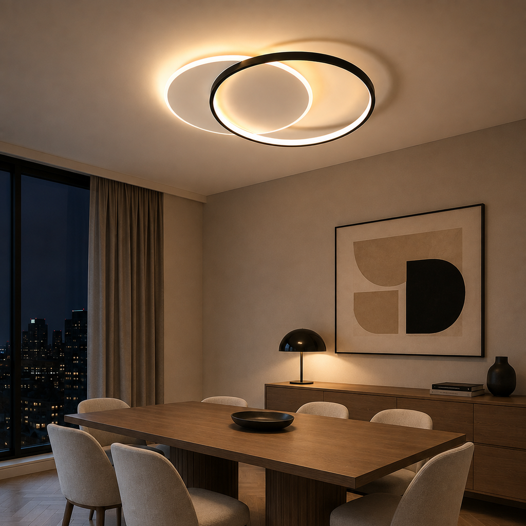 Minimalist LED ring chandelier - dining room 2