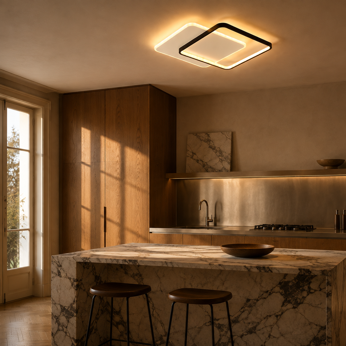 Minimalist LED ring chandelier - hallway 2