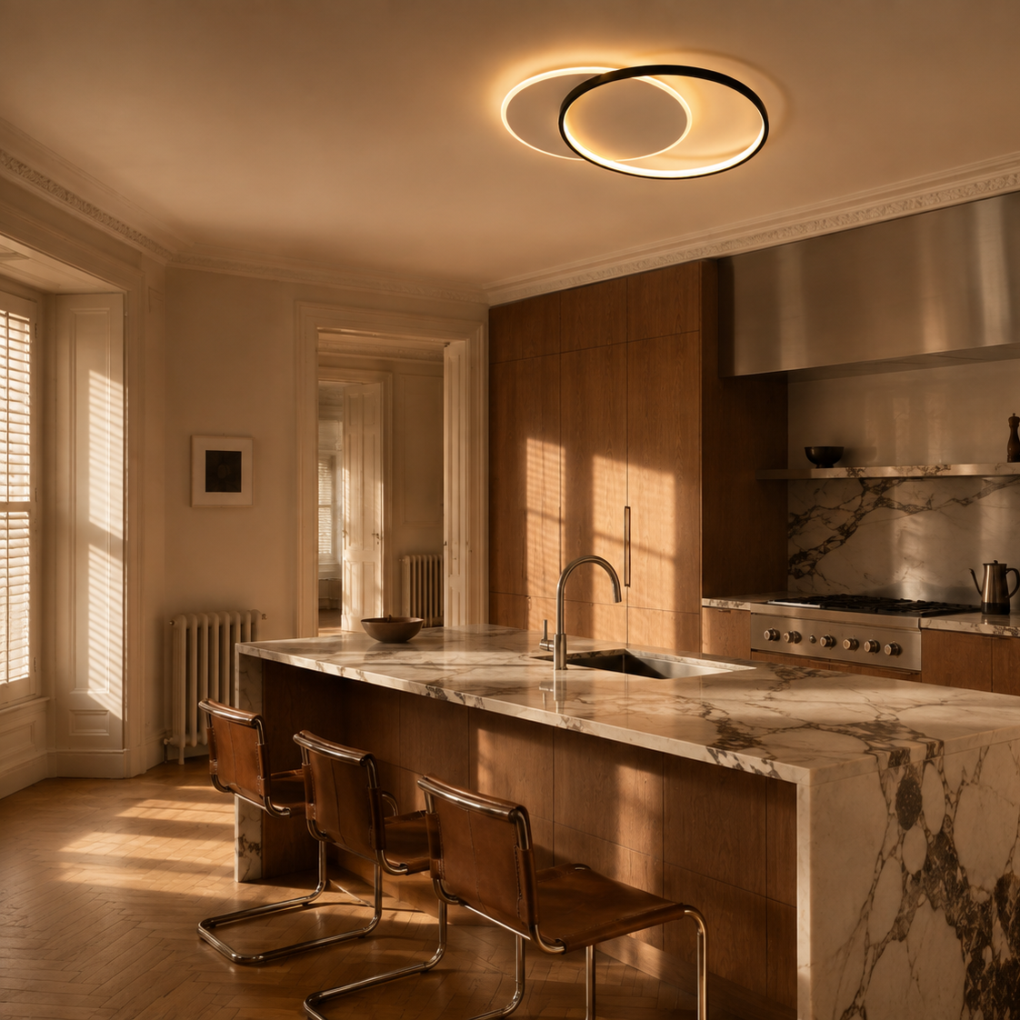 Minimalist LED ring chandelier - kitchen 4