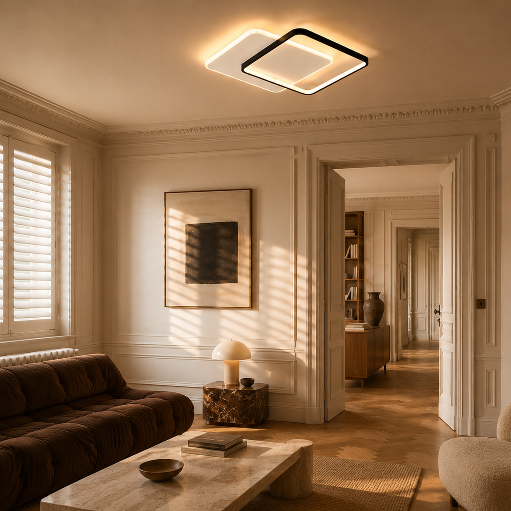 Minimalist LED ring chandelier - living room 5