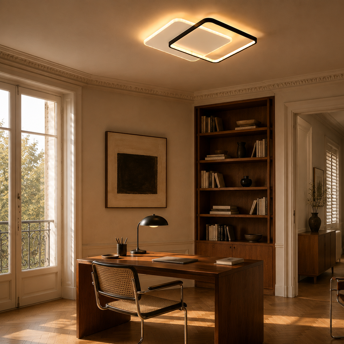 Minimalist LED ring chandelier - living room 6