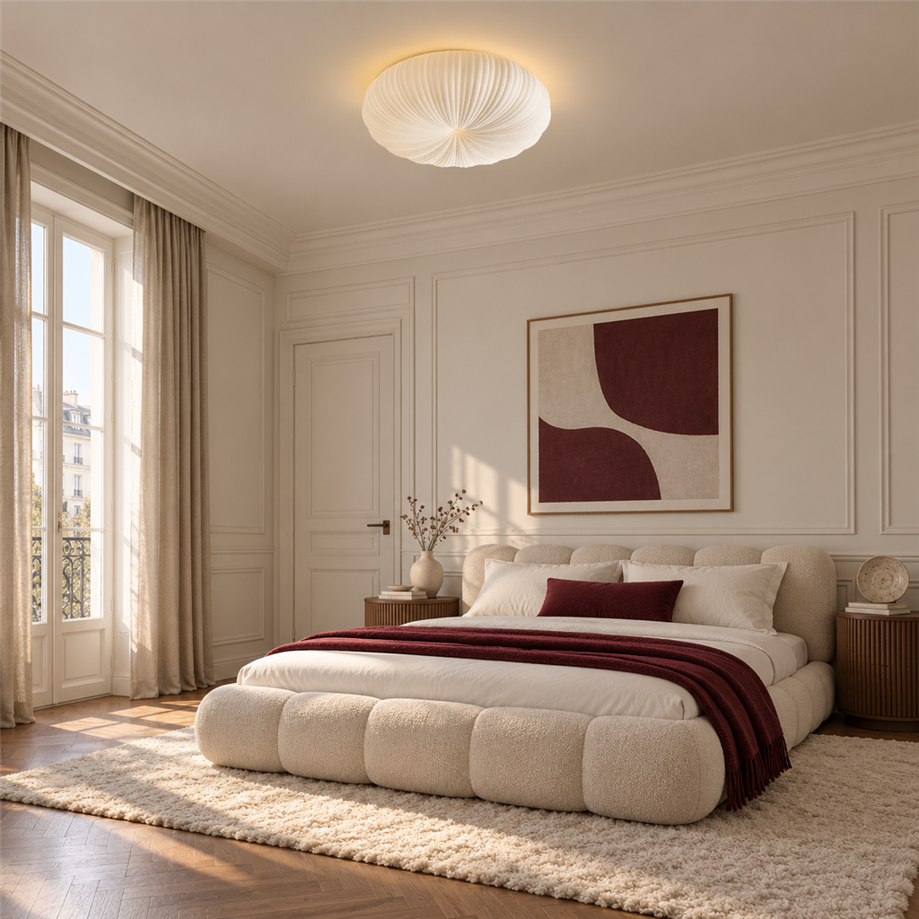 Round LED Flush Ceiling Light | White Acrylic, 30-55 cm, 3-Colour Switchable