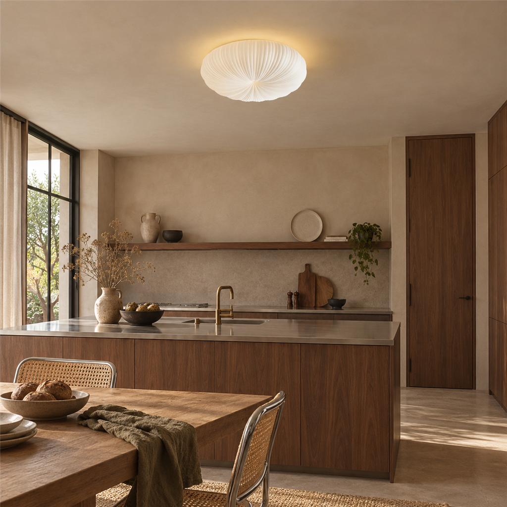 Round LED Flush Ceiling Light | White Acrylic, 30-55 cm, 3-Colour Switchable