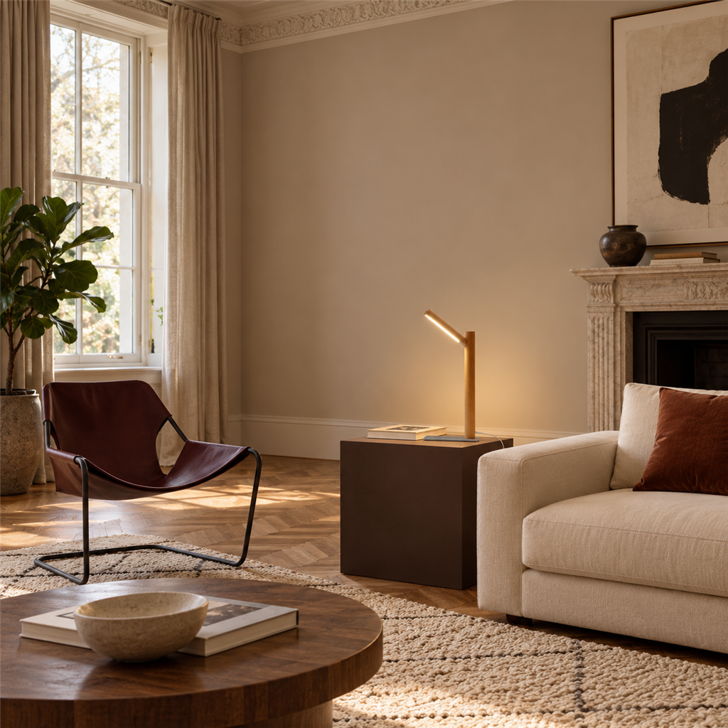 Solid Wood LED Reading Lamp | Walnut or Beech, Minimalist Desk & Bedside Light