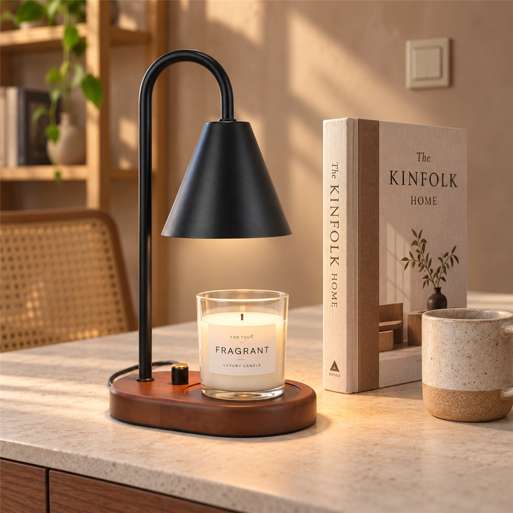 Electric Candle Warmer Lamp | Dimmable Wax Melter, White Black or Green, UK Plug