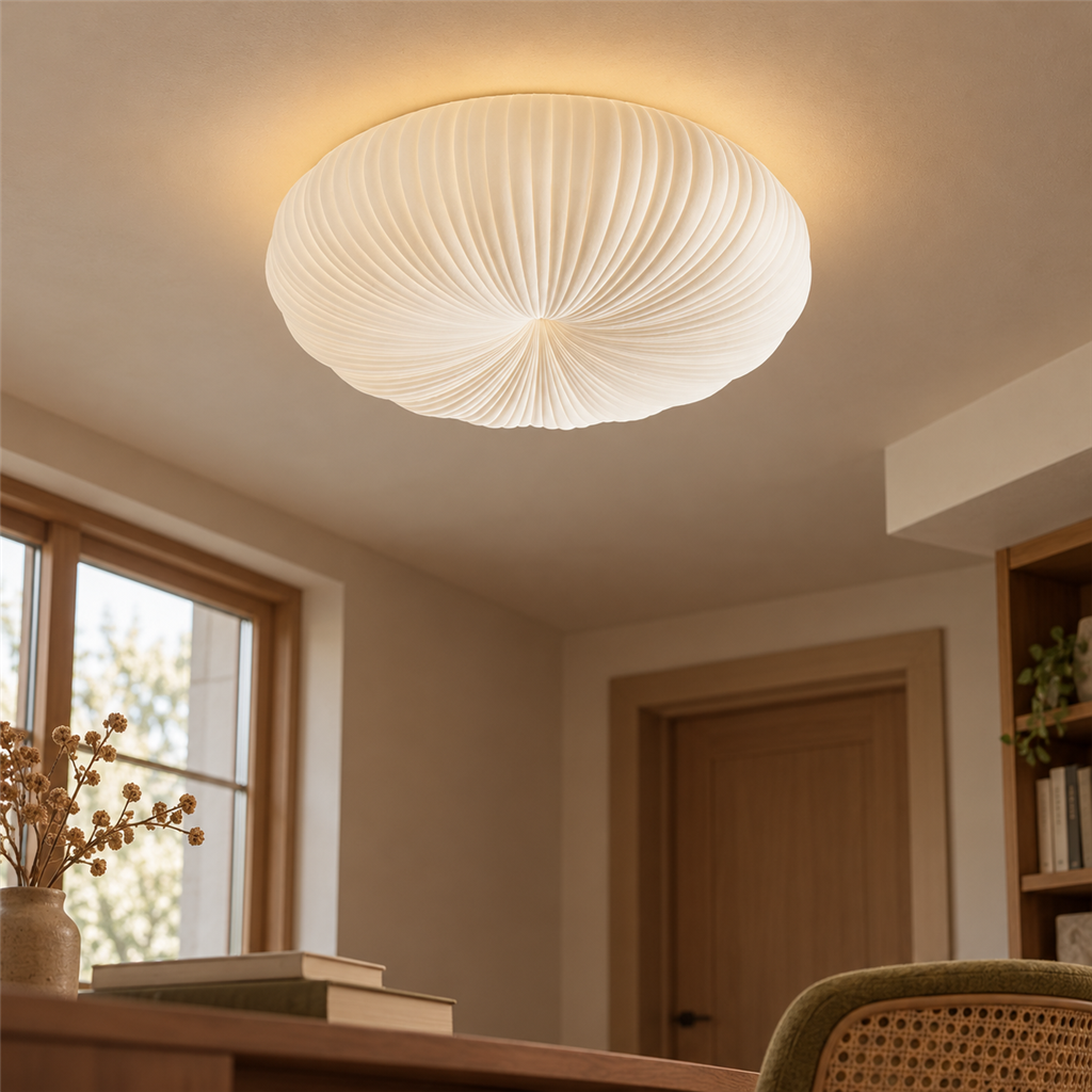Round LED Flush Ceiling Light | White Acrylic, 30-55 cm, 3-Colour Switchable