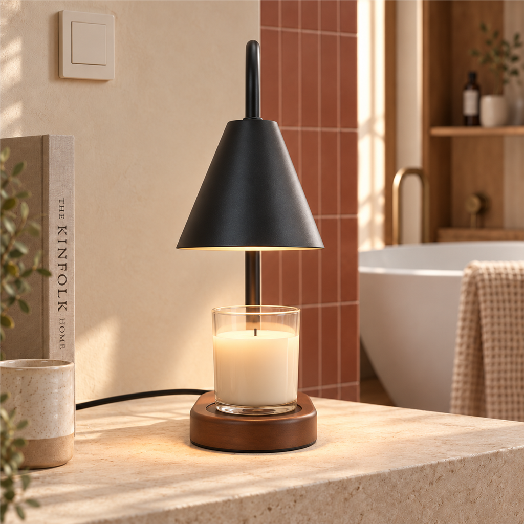 Electric Candle Warmer Lamp | Dimmable Wax Melter, White Black or Green, UK Plug