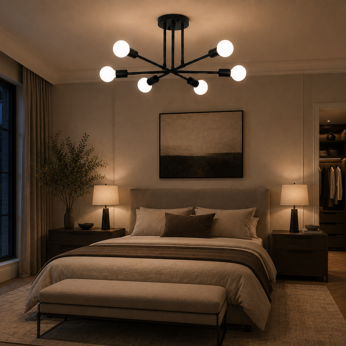 Sputnik chandelier - bedroom 2