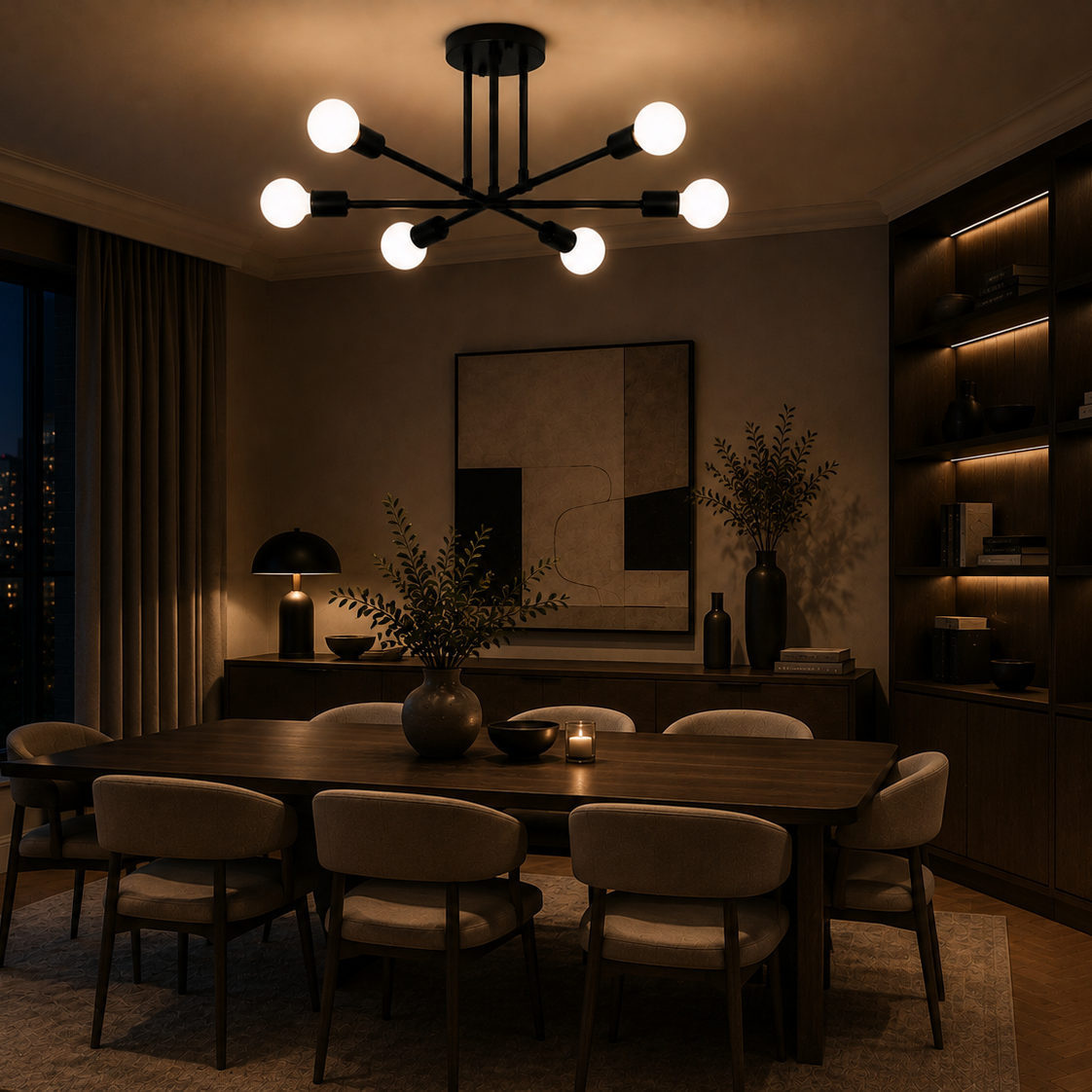 Sputnik chandelier - dining room 3