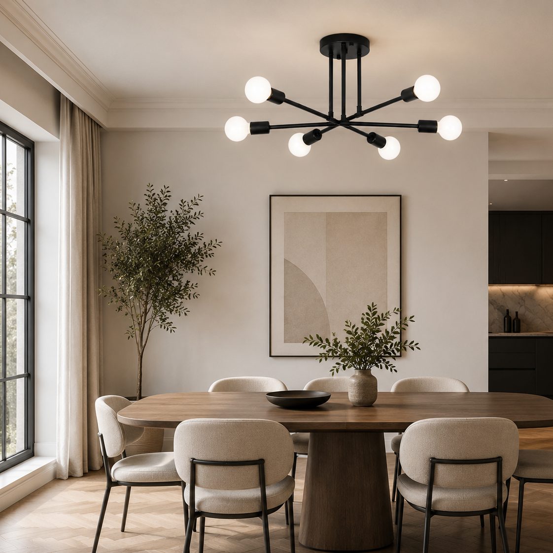 Sputnik chandelier - dining room