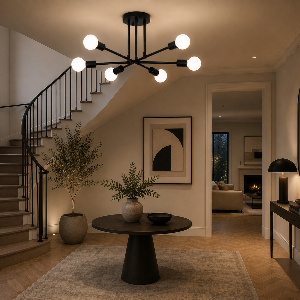 Sputnik chandelier - hallway 2