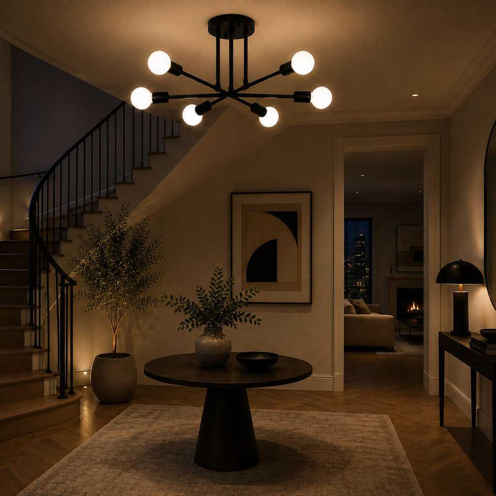 Sputnik chandelier - hallway 3