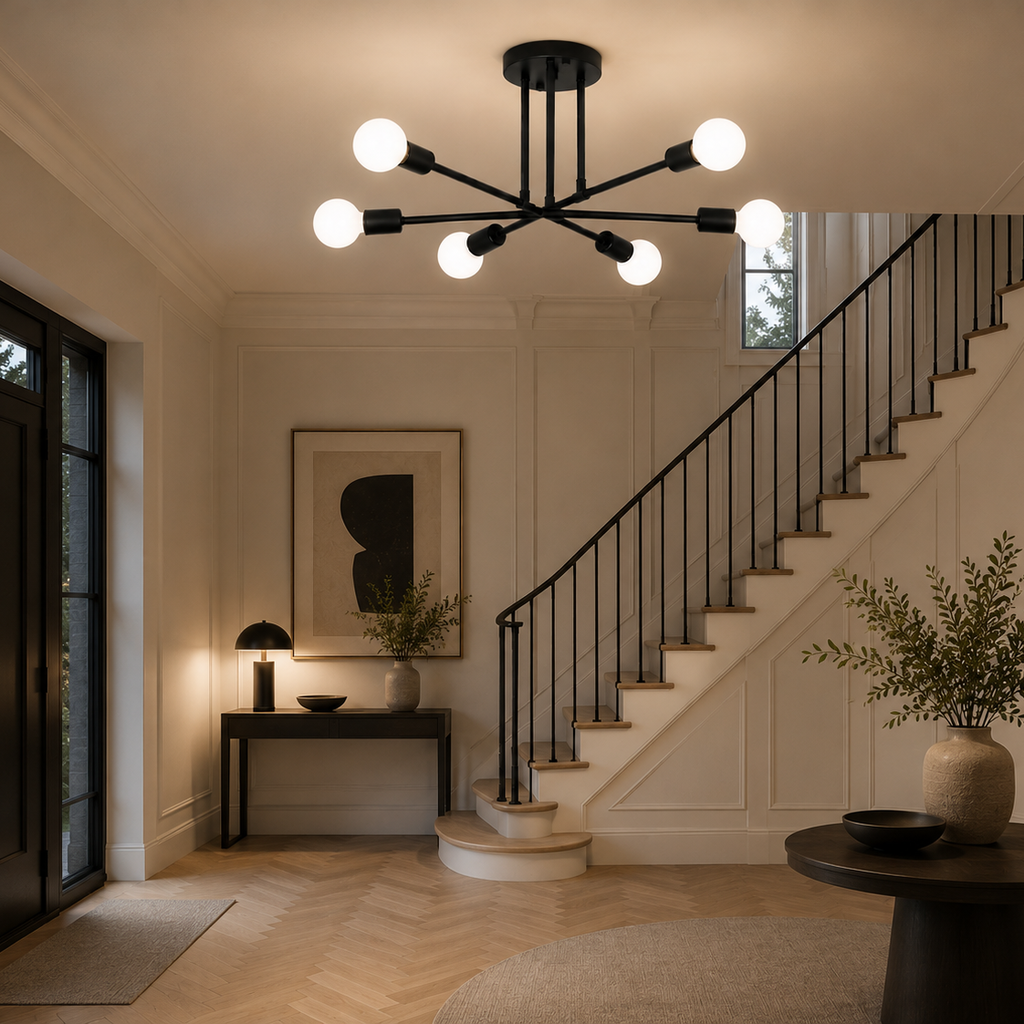 Sputnik chandelier - hallway