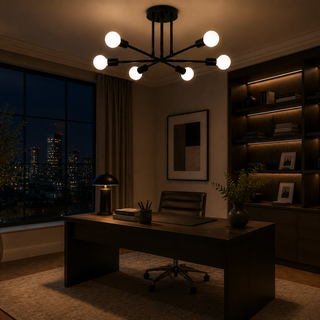 Sputnik chandelier - home office 3