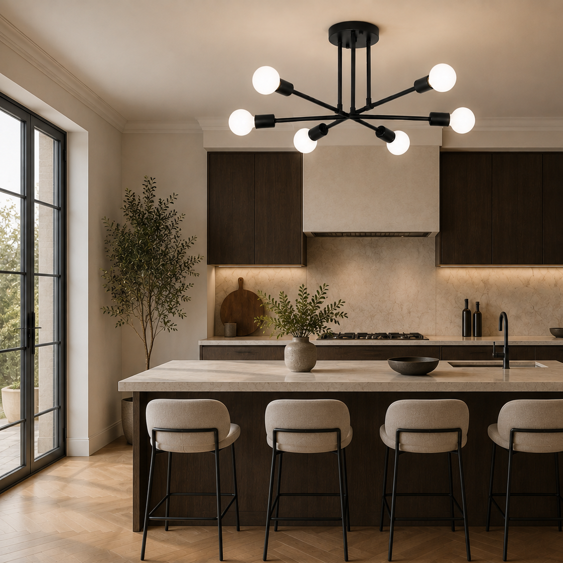 Sputnik chandelier - kitchen 2