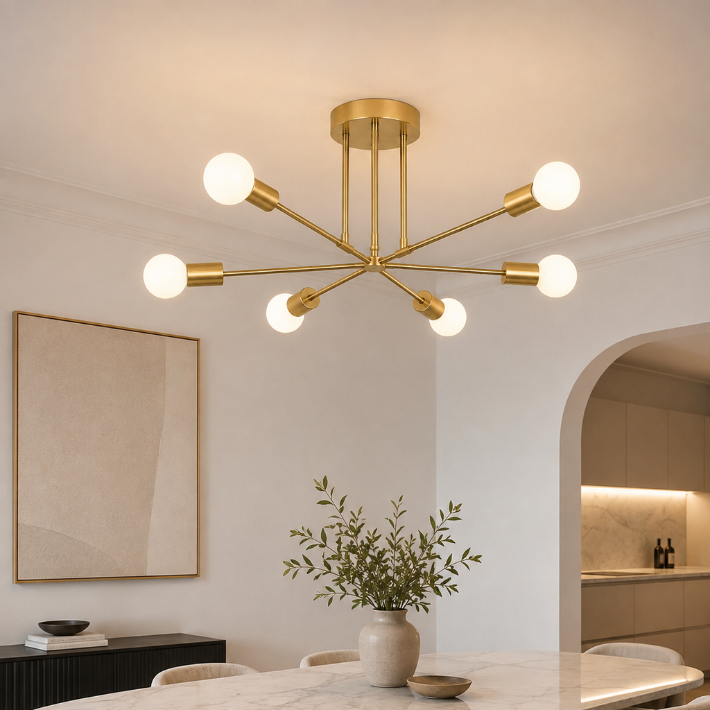 Sputnik chandelier - living room 2