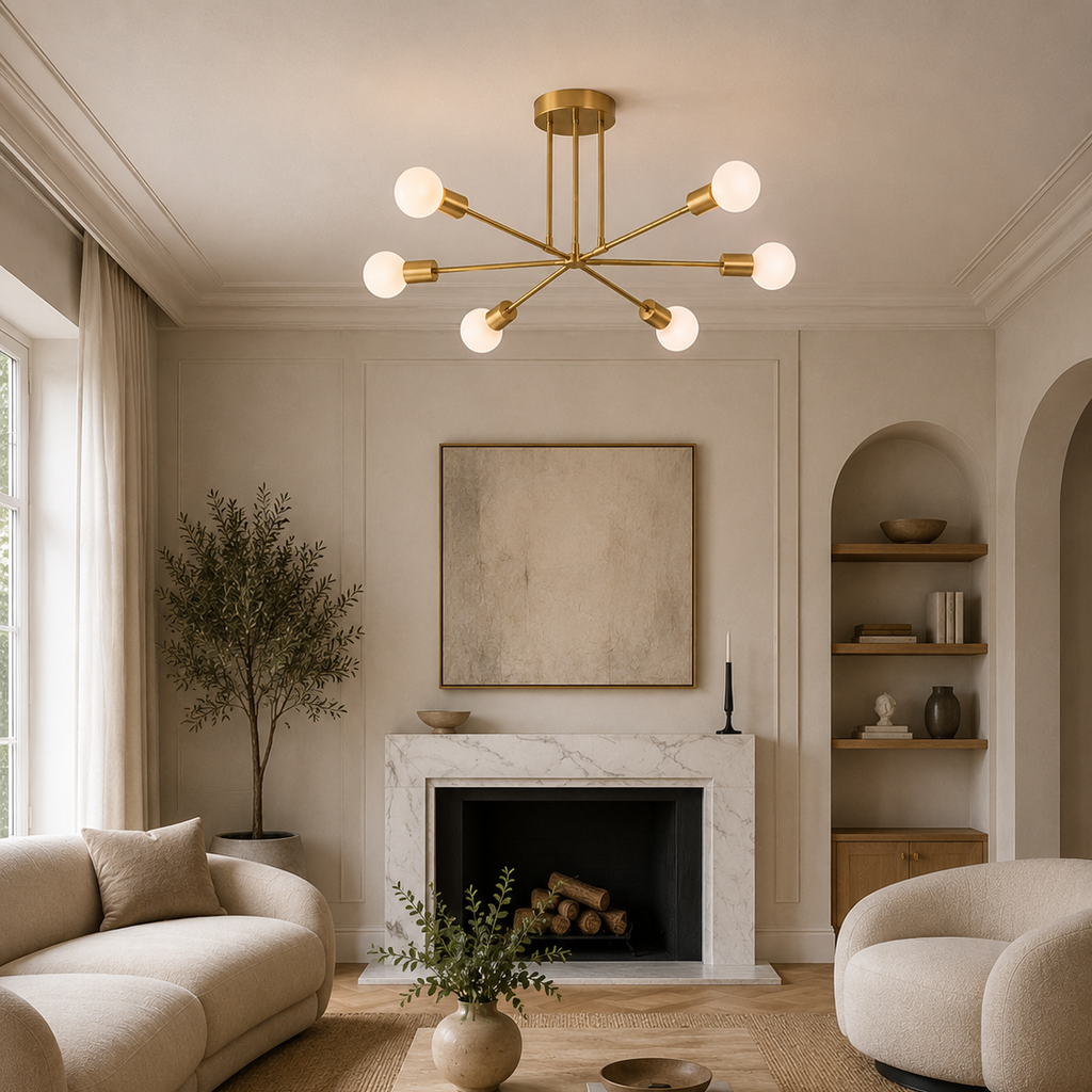 Sputnik chandelier - living room 4