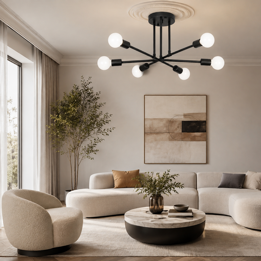 Sputnik chandelier - living room