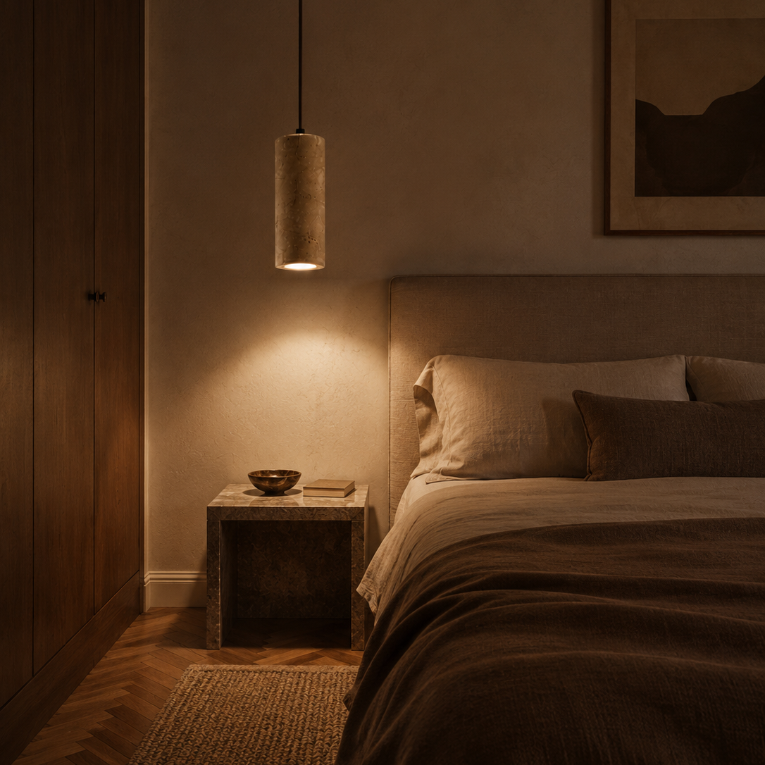 Travertine stone chandelier - bedroom 3