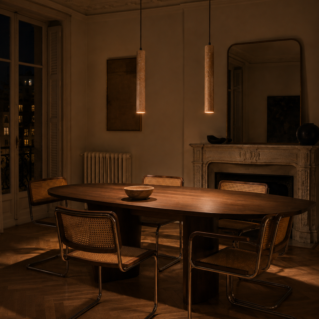 Travertine stone chandelier - kitchen 5