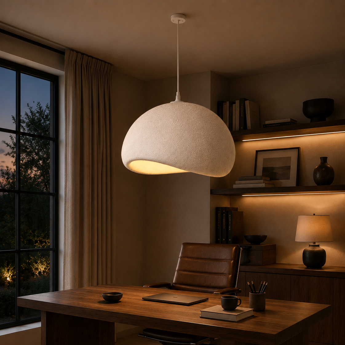 Wabi-sabi pendant chandelier - home office